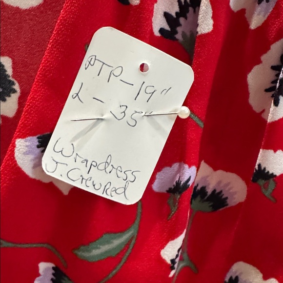 J.Crew Red Anemone Floral True Wrap Dress Size 4 - Picture 8 of 9